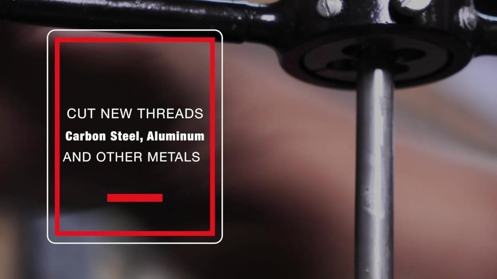 Drill America 41 Piece NC NF HSS Round Tap and Die Set (1/4-3/4) with 1-1/2 OD Round Dies and Handles