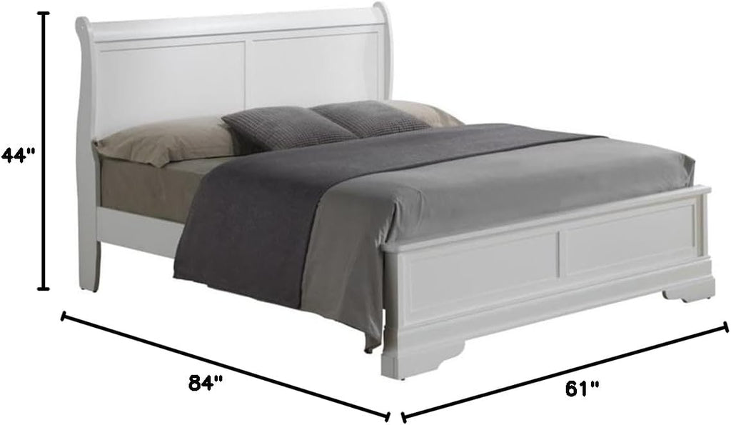 Glory Furniture Louis Phillipe Full Panel Bed in White