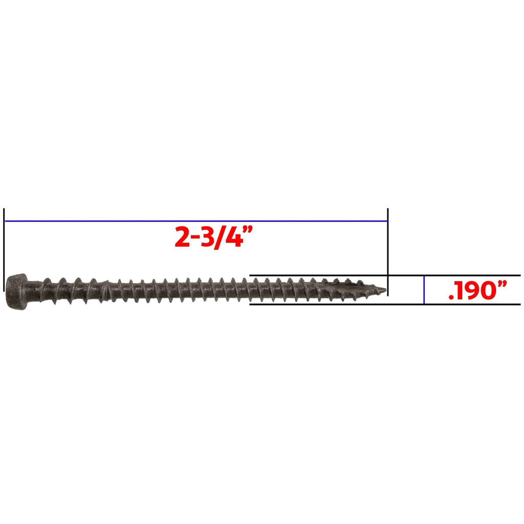10 x 2-3/4' Latte Composite Decking Wood Screw Torx/Star Drive Head - Exterior Coated - AQC Lumber Compatible - 5 Pound CASE - 3870 Screws