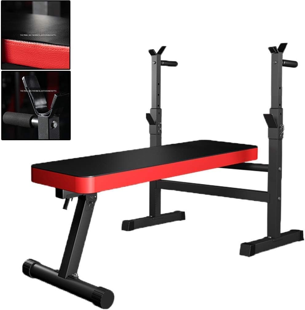 Rack with Dumbbells Weight Lifting Bed Home Barbell Squat Set Folding Bench Bench Stool Fitness Equipment Multifunction Bench Rack Bench,104 * 67 * 100cm|Black