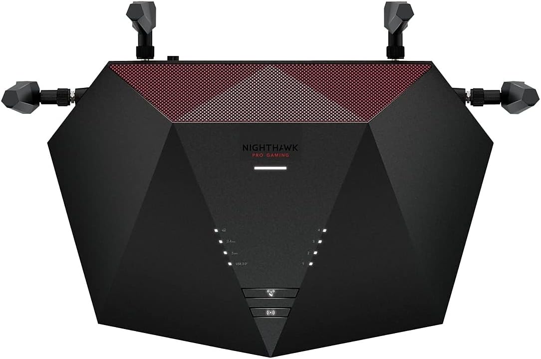 NETGEAR Nighthawk Pro Gaming 6-Stream WiFi 6 Router (XR1000) - Security Features, AX5400 Wireless Speed (up to 5.4Gbps), DumaOS 3.0 Optimizes Lag-Free Server Connections, 4 x 1G Ethernet Ports