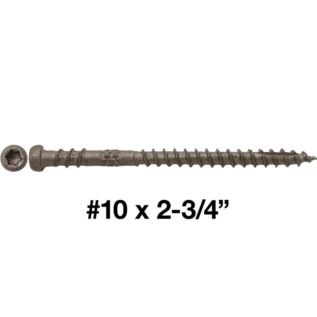Jake Sales #10 x 2-3/4' TAN Colored Composite Decking Wood Screw with Torx/Star Drive Head Exterior Coated - ACQ Lumber Compatible - 22 POUNDS ~1,750 Screws
