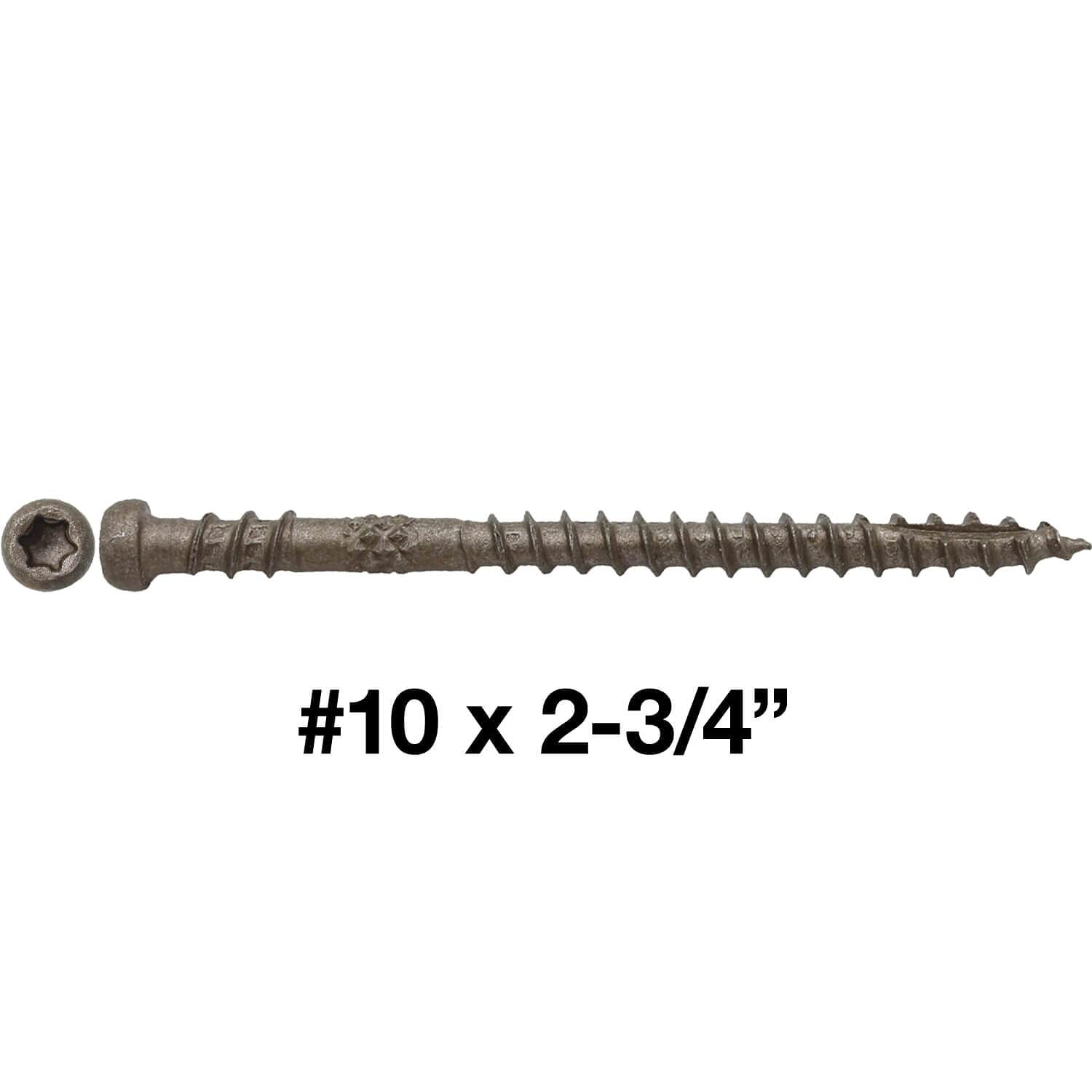 Jake Sales #10 x 2-3/4' TAN Colored Composite Decking Wood Screw with Torx/Star Drive Head Exterior Coated - ACQ Lumber Compatible - 22 POUNDS ~1,750 Screws
