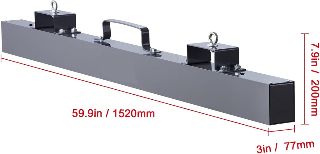 Happybuy 48-Inch Hanging Magnetic Sweeper, 80 LBS Industrial Magnet for Forklift, Steel Material for Picking Up Nails, Bolts, and Iron Chips