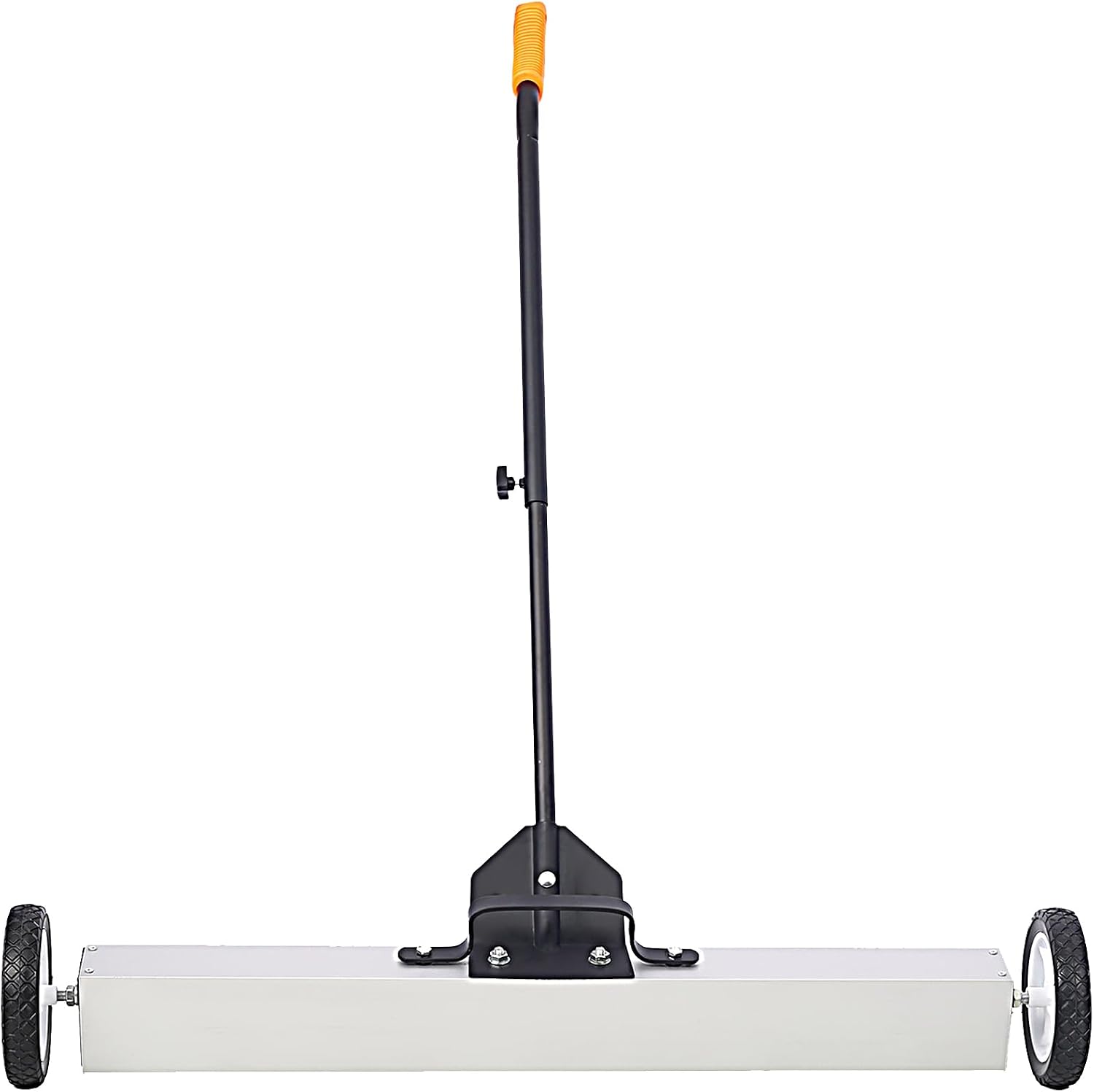 36' Wide Rolling Magnetic Sweeper with Adjustable Telescopic Handle (30'-43') - Push-Type Magnet Nail Pickup Tool 30LB Capacity Quick Release 7' Wheels for Fast Garage Driveway Workshop Cleanup