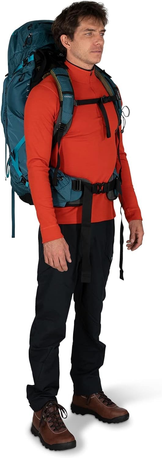 Osprey Atmos AG 65L Men's Backpacking Backpack, Black, L/XL