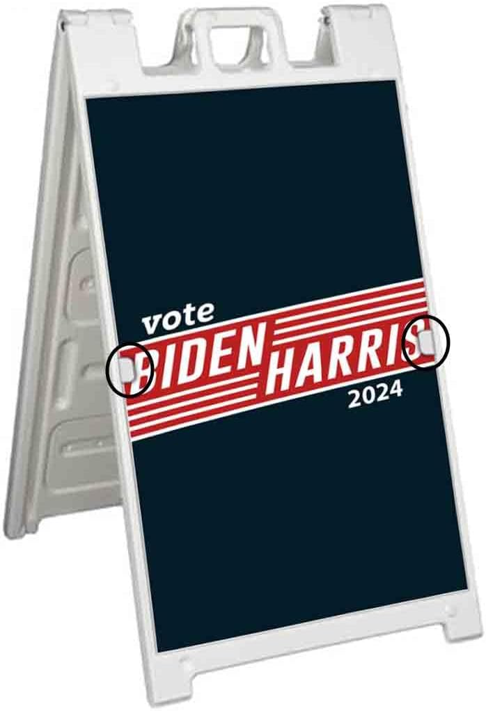 Biden Harris 2024 (24' X 36') Deluxe A-Frame Signicade, Includes 2 Removable Panels & Stand | Election, Political, Democrat, Vote