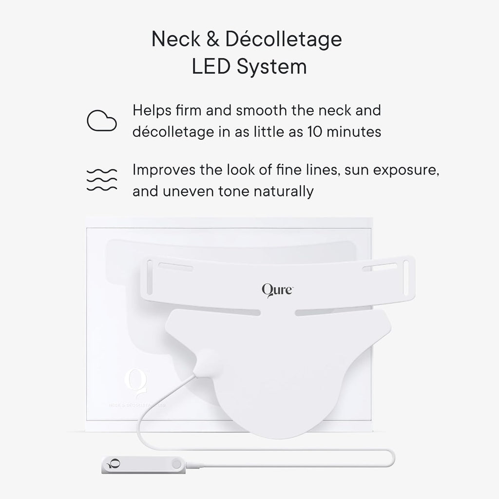 Qure Neck, Décolletage, Chest LED System, Red Light Therapy, 2 Wavelengths Red 633nm and Near-Infrared 830nm