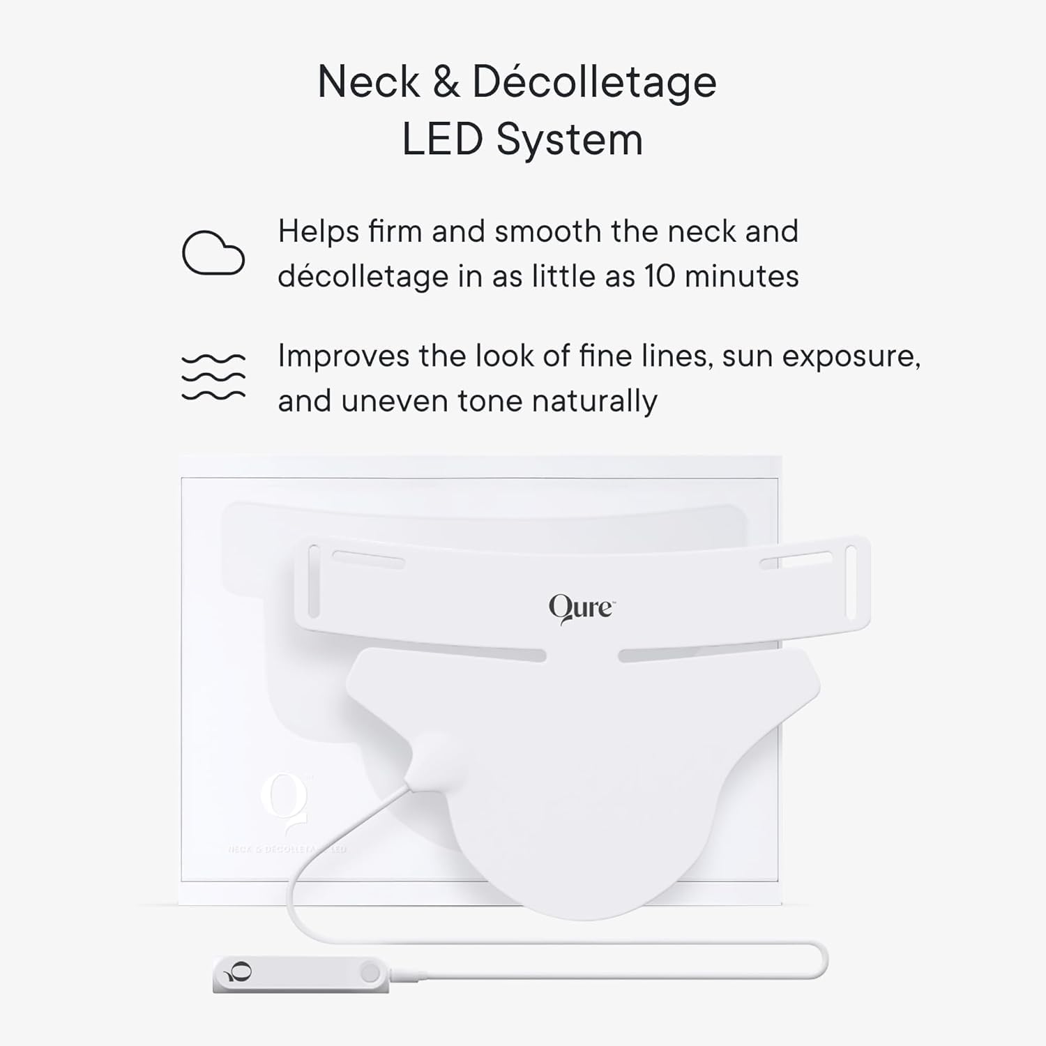 Qure Neck, Décolletage, Chest LED System, Red Light Therapy, 2 Wavelengths Red 633nm and Near-Infrared 830nm