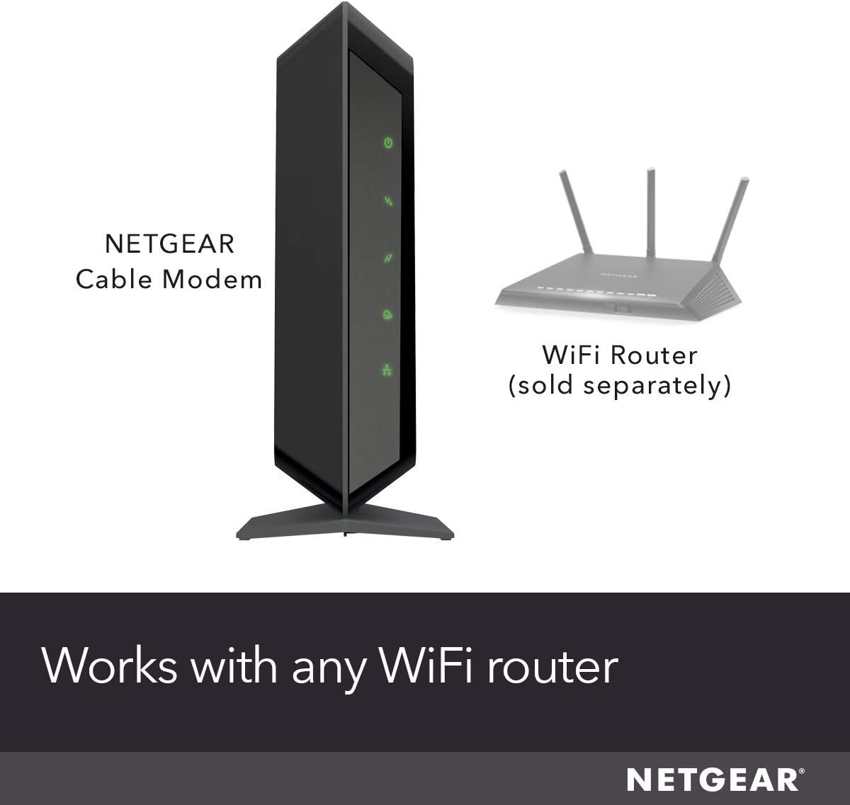 NETGEAR Cable Modem CM700 - Compatible with All Cable Providers incl. Xfinity, Spectrum, Cox | for Cable Plans up to 800Mbps | DOCSIS 3.0