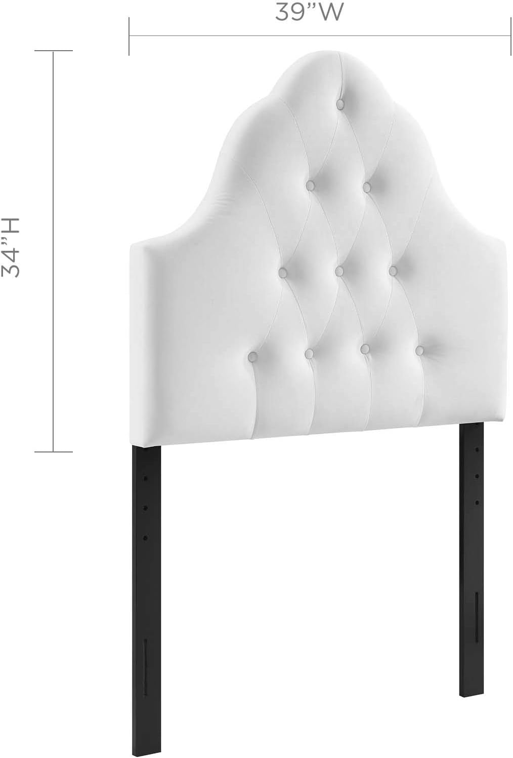 Modway Sovereign Twin Diamond Tufted Performance Velvet Headboard, White