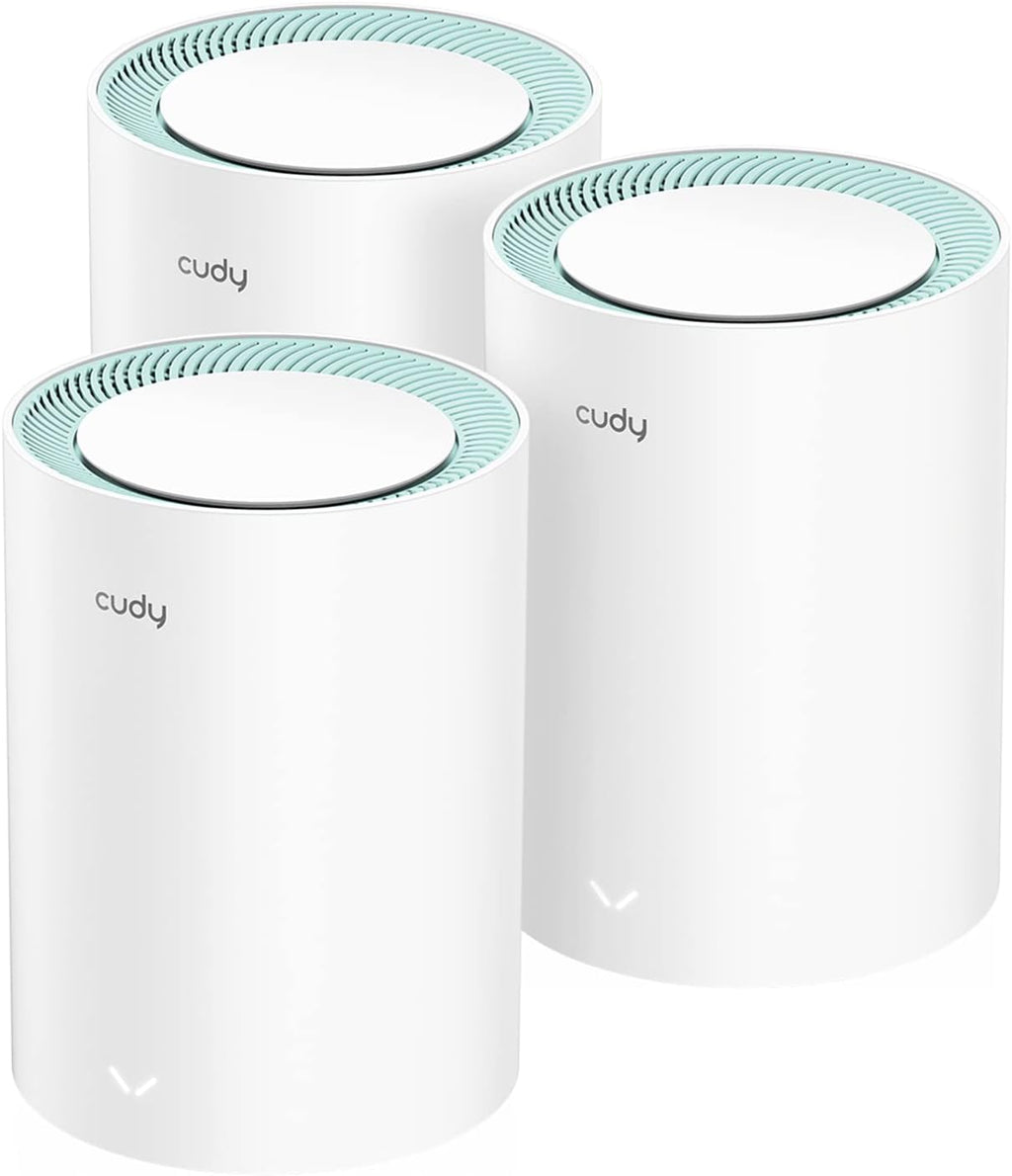 Cudy M1300 3-Pack AC1200 Gigabit Whole Mesh WiFi System, Dual Band, WiFi Extender, High Gain Antennas, VPN, Cloudflare, Connect Up to 150 Devices