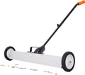 36' Wide Rolling Magnetic Sweeper with Adjustable Telescopic Handle (30'-43') - Push-Type Magnet Nail Pickup Tool 30LB Capacity Quick Release 7' Wheels for Fast Garage Driveway Workshop Cleanup