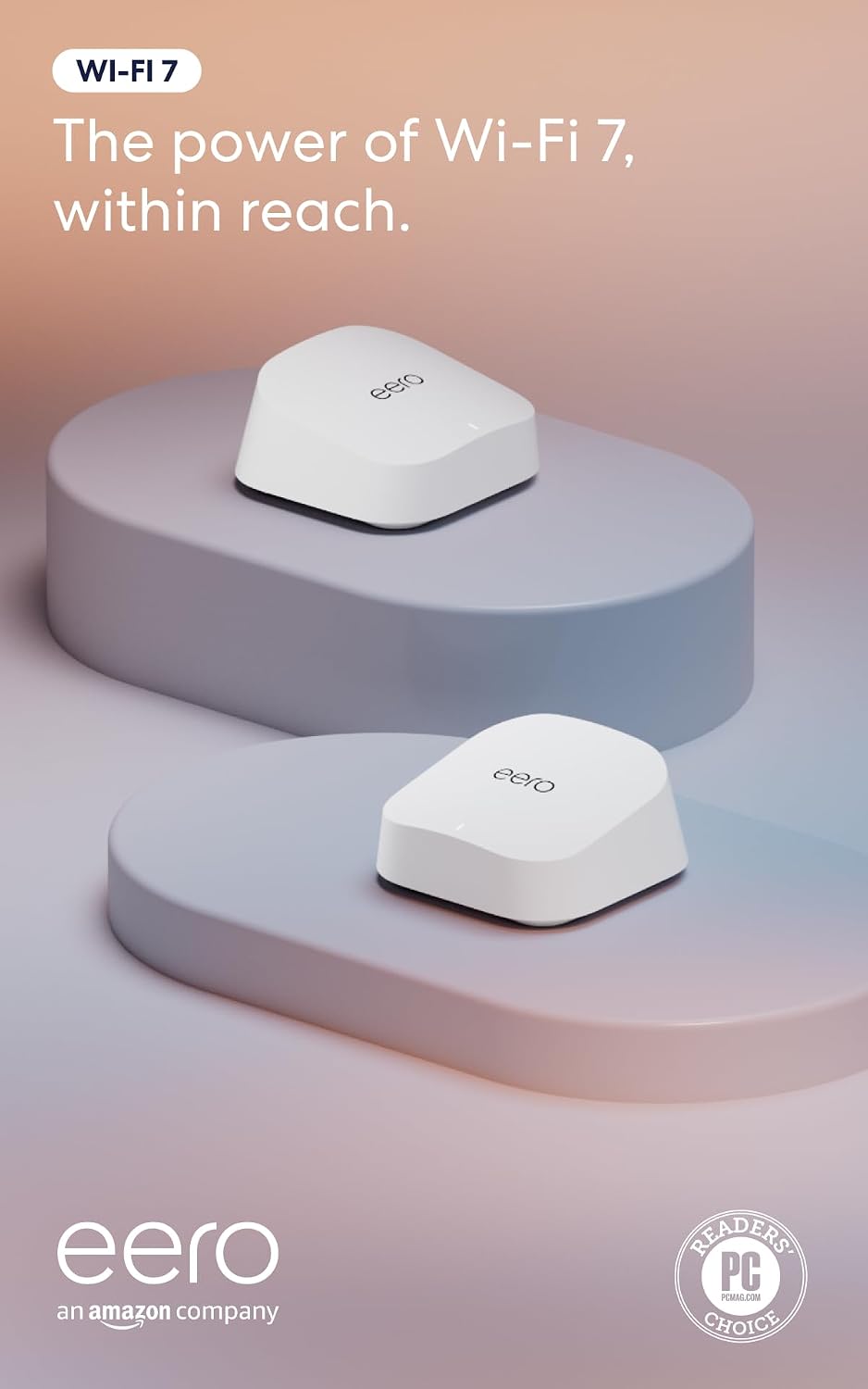 Amazon eero 7 dual-band mesh Wi-Fi 7 router (newest model) - Supports internet plans up to 2.5 Gbps, Coverage up to 4,000 sq. ft., 2-pack