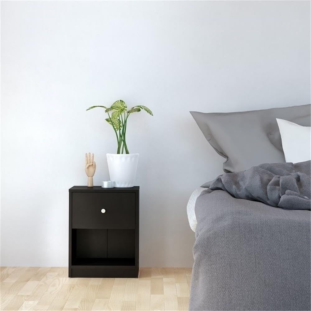 Pemberly Row 3PC Engineered Wood Dresser and Nightstands Bedroom Set in Black