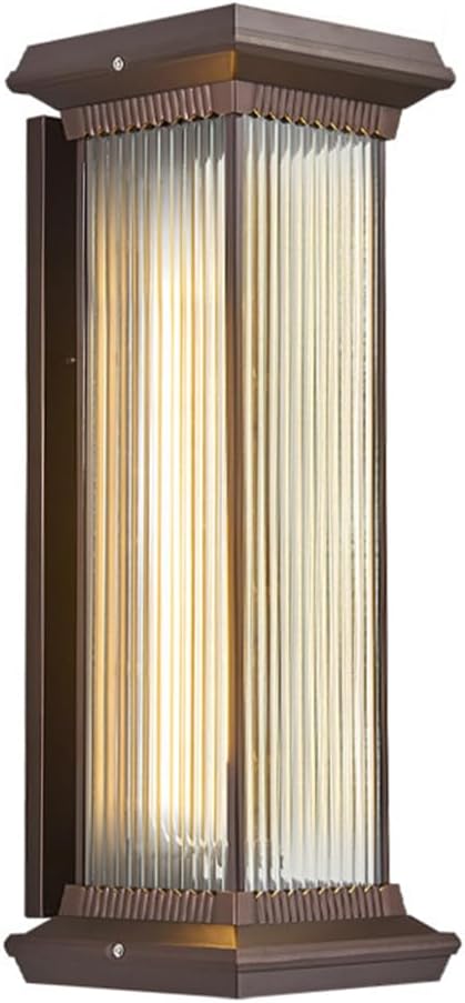 Solar Wall Light Outdoor Lantern Wall Sconce Waterproof Front Porch Lamp Exterior Wall Mount Lighting Fixture with Ribbed Glass for Patio Garage Garden Barn Yard House