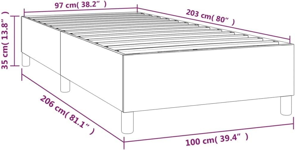 Twin XL Bed Frame White Faux Leather Upholstered Platform Bed with Plywood Slats, Sturdy Bedframe for Bedroom Furniture, No Mattress Included