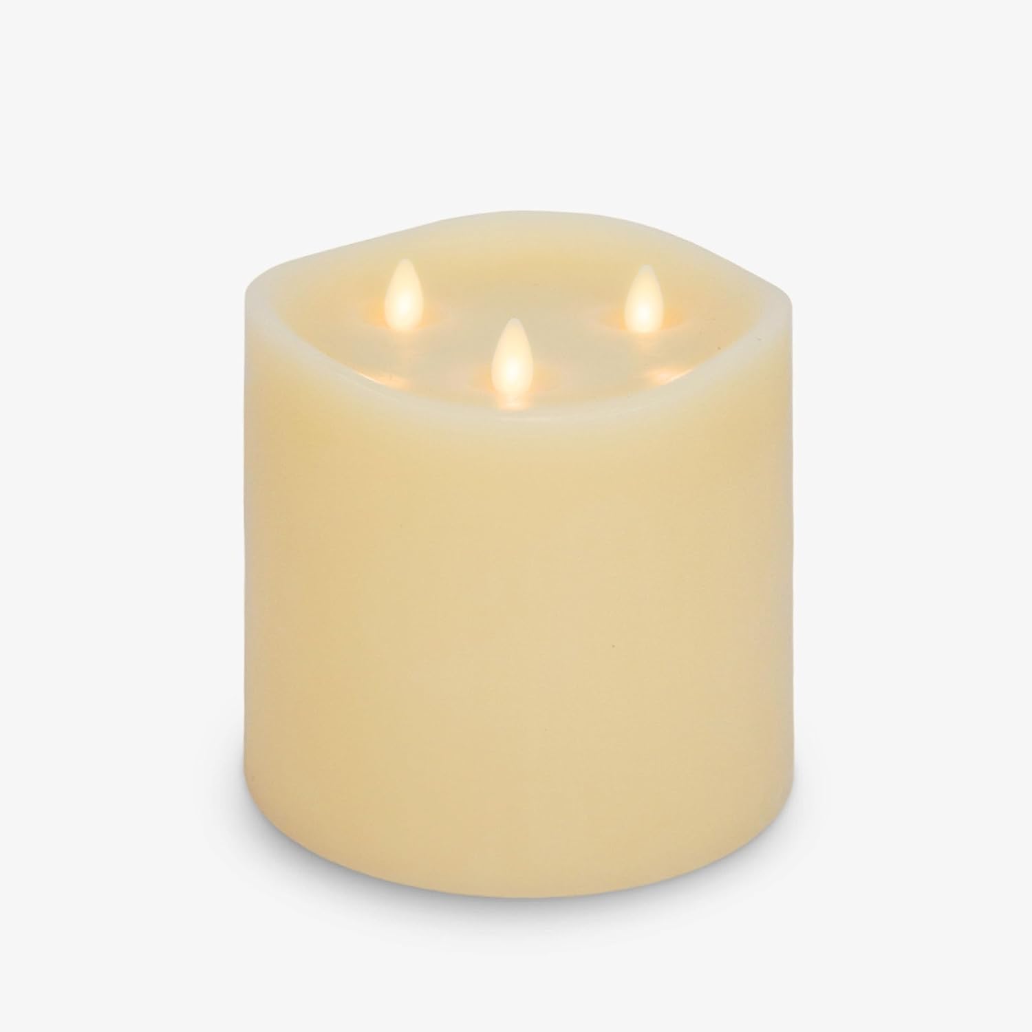 Luminara Tri-Flame Flameless LED Candle, Ivory 5.8' x 5.7', Moving Flame Real Wax Home Decor Battery Operated Emergency Light, Religious Ceremony Safe