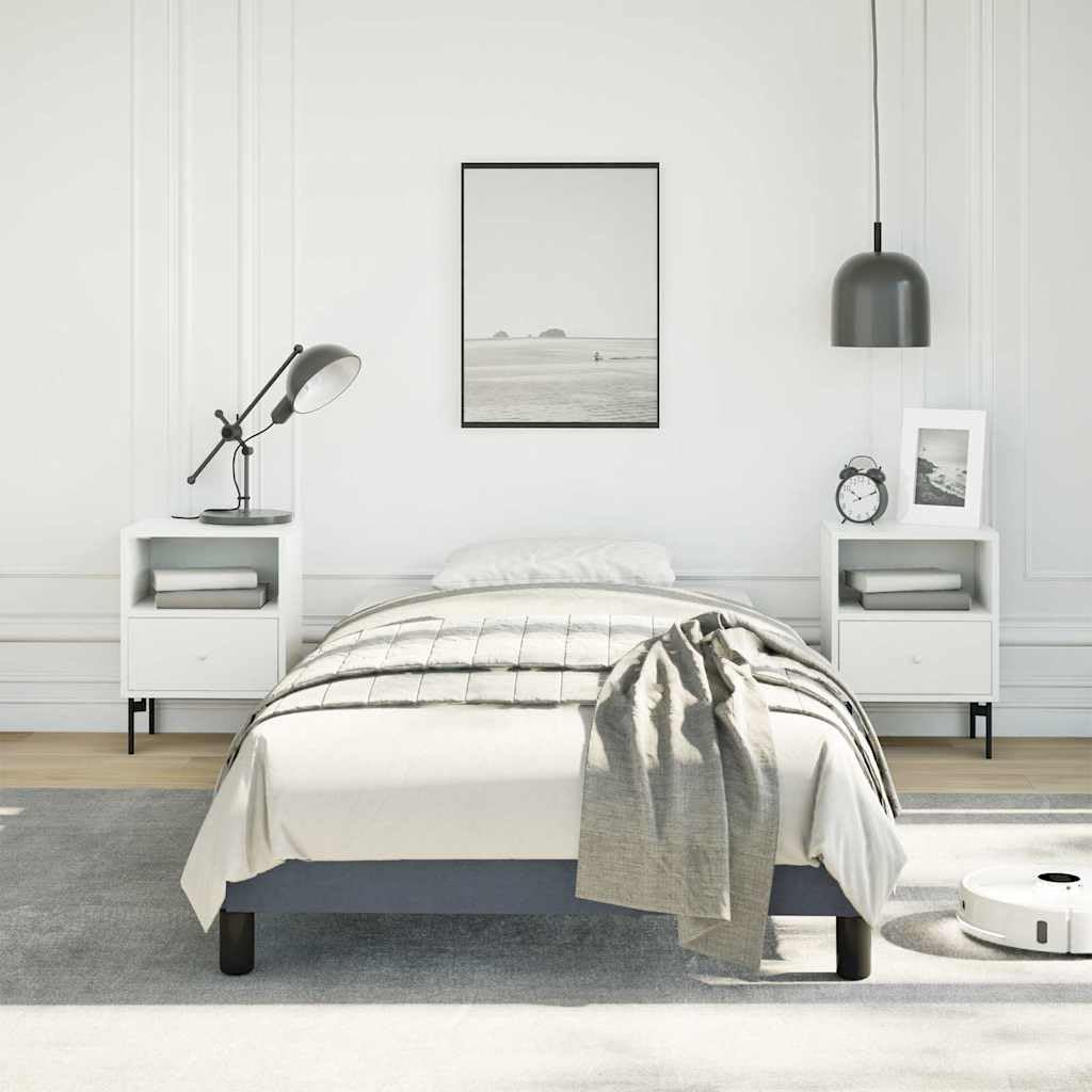 Dark Gray Velvet Twin XL Bed Frame with Plywood and Engineered Wood, Breathable Material and Matte Finish for Modern Bedroom, Rectangular Shape with Square Legs for Easy
