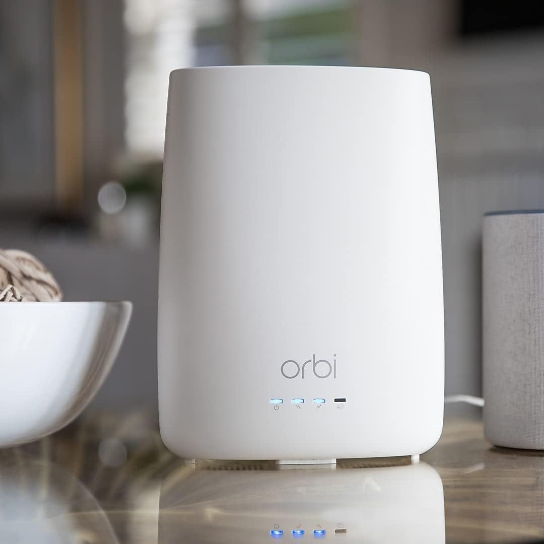 NETGEAR Orbi Built-in-Modem Whole Home Mesh WiFi System with All-in-one Cable Modem and WiFi Router and Single Satellite Extender with speeds up to 2.2 Gbps Over 4,000 sq. feet, AC2200 (CBK40)