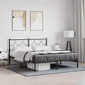 King Size Bed Frame Black Steel Industrial Platform Bed with Headboard Sturdy Metal Frame for Bedroom Durable Powder Coated Finish Easy Assembly