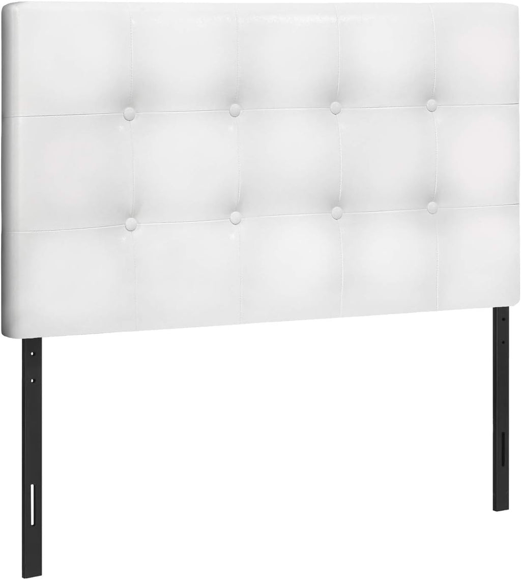 Monarch Specialties I 6002T Bed, Headboard Only, Twin Size, Bedroom, Upholstered, Pu Leather Look, White, Transitional