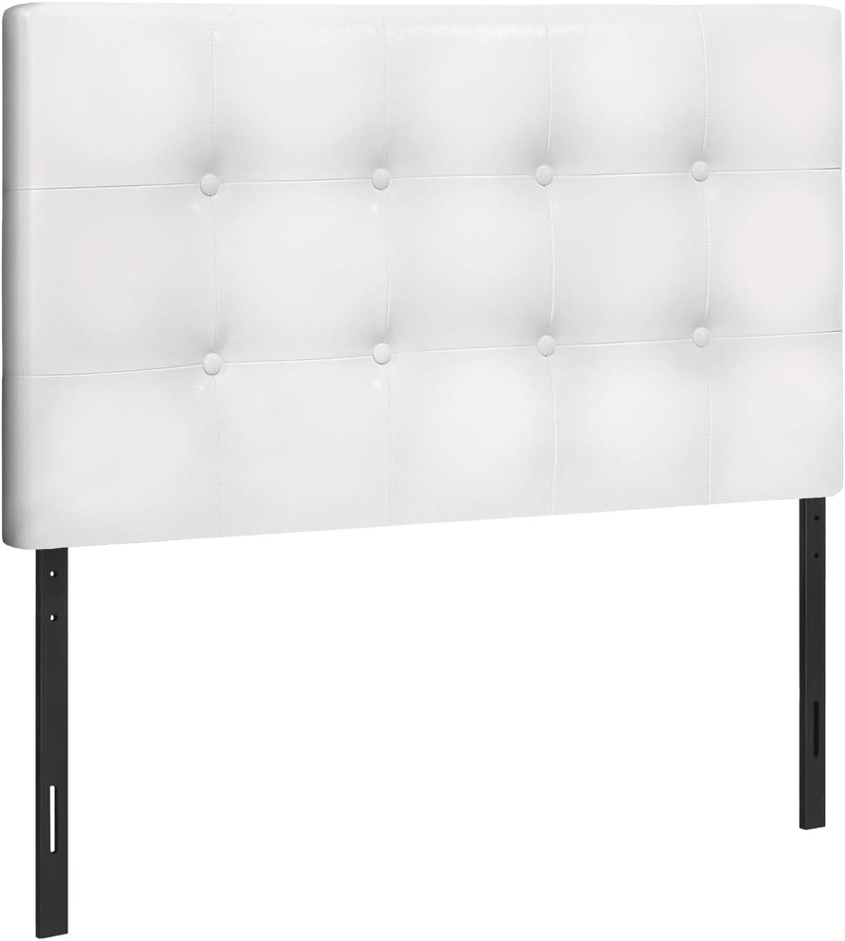 Monarch Specialties I 6002T Bed, Headboard Only, Twin Size, Bedroom, Upholstered, Pu Leather Look, White, Transitional