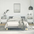 Twin Bed Frame with Headboard Light Gray Upholstered Platform Bed Frame Fabric Modern Design No Box Spring Needed for Bedroom Furniture