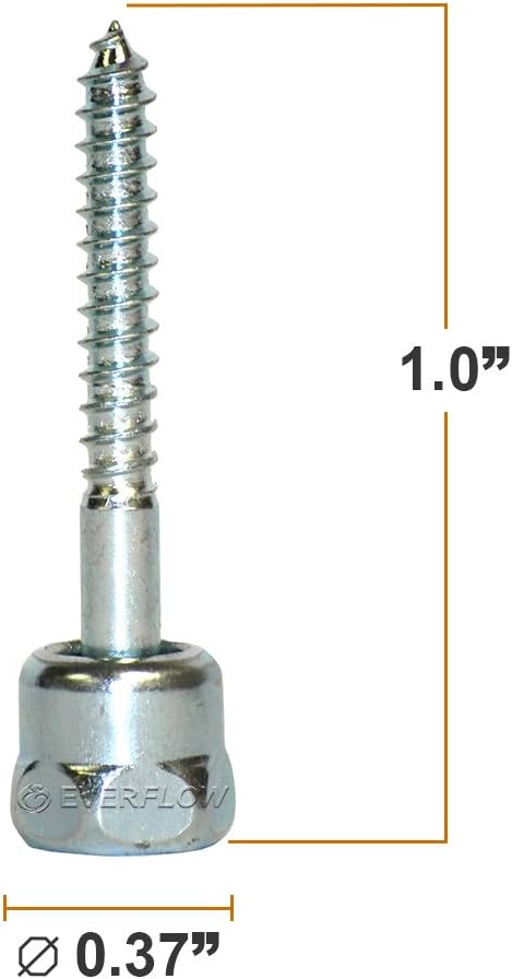 Everflow Sammys 8007957-100 GST 10 3/8 Inch Screw Vertical Threaded Rod Anchor Designed for Wood, Easy Use, No Pre-Drilling Required, Steel with Zinc Finish, 1/4 x 1 Inch Screw Length - (Pack of 100)
