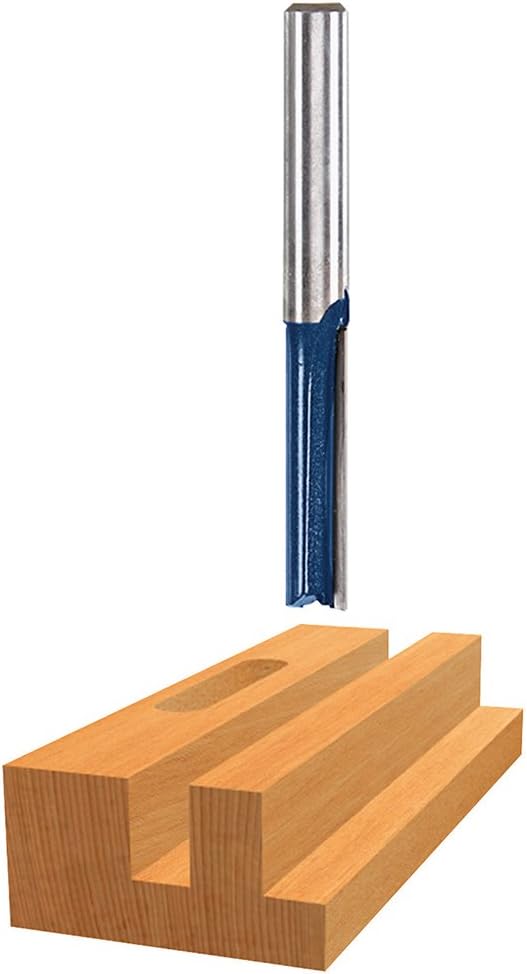 BOSCH RBS006 6-Piece 1/4 in. Shank Carbide-Tipped Multi-Purpose Router Bits Assorted Set with Included Storage Case for Applications in Straight, Trimming, Decorative Edging, Dovetail Joinery