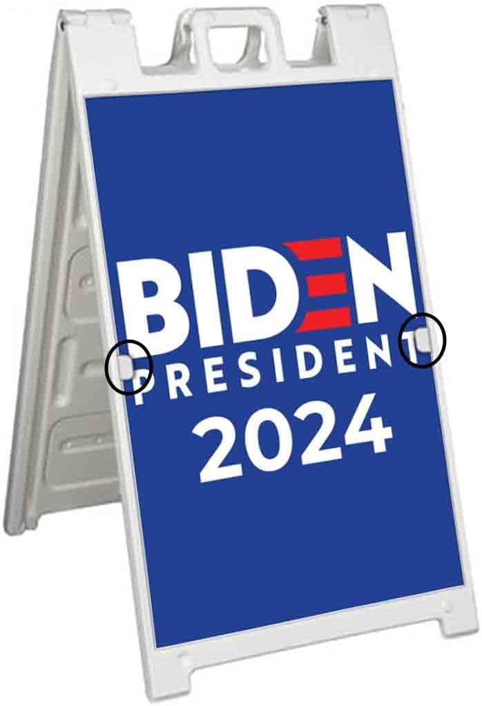 Biden 2024 (24' X 36') Deluxe A-Frame Signicade, Includes 2 Removable Panels & Stand | Election, Political, Democrat, Vote