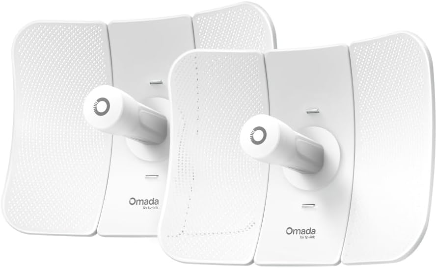 TP-Link Omada Point to Point Wireless Bridge Outdoor - 5GHz, 867Mbps, PtP, 15km Range, Gigabit Port, PoE Powered, Adapter Included, IP65 Weatherproof, Preconfigured, Plug&Play (Beam Bridge 5 UR KIT)