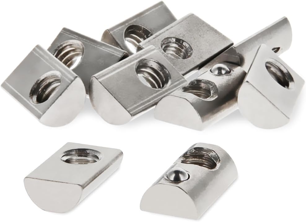 8020, 3670, 10 Series 1/4-20 Stainless Steel SS Roll in T-Nut with Ball Spring 80/20 T Slot Accessories for Aluminum Extrusion Hardware Nuts (1500 Pack)