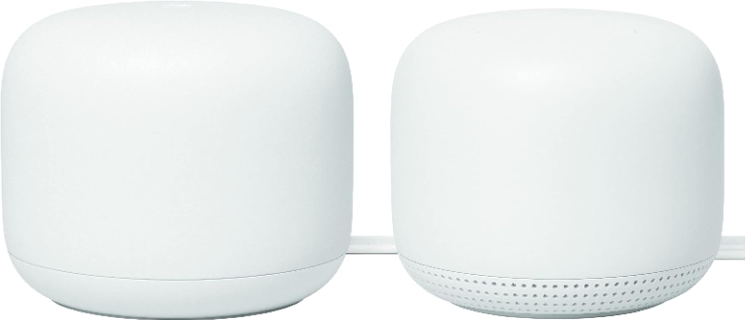 Google Nest Wifi - AC2200 (2nd Generation) Router and Add On Access Point Mesh Wi-Fi System (2-Pack, Snow)