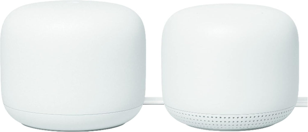 Google Nest Wifi - AC2200 (2nd Generation) Router and Add On Access Point Mesh Wi-Fi System (2-Pack, Snow) (Renewed)