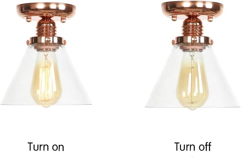 Slope Glass Rose Gold Loft V-intage Ceiling Lights Lamparas De Techo Lustre Luminaria Abajur Home Ceiling Lamp Lighting Industrial Living Room Lighting, Chandelier for Dining Room, Transparent