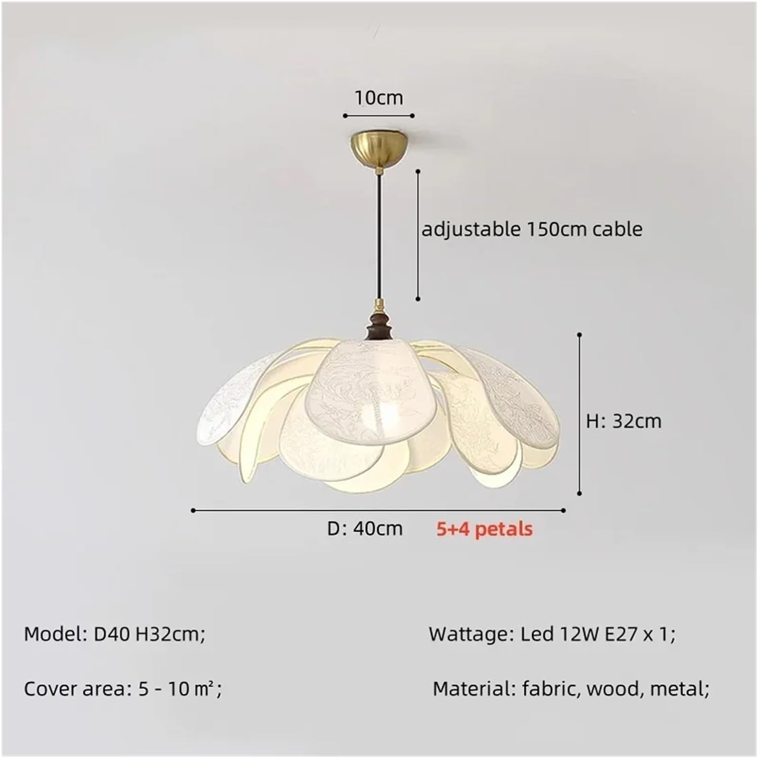 Nordic Creamy Style Led Pendant Lights Bedroom Print Fabric Chandelier Retro Dining Room Suspend Lamp Led Luminarias