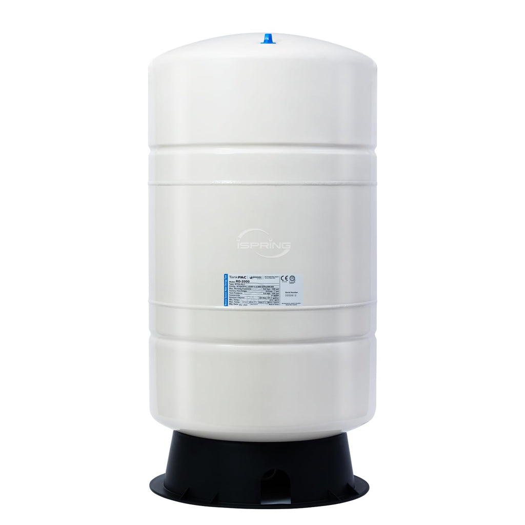 iSpring T20M 20 Gallon Pre-Pressurized Tank for Reverse Osmosis (RO) Systems with 14 gallons of Water Storage Capacity, White