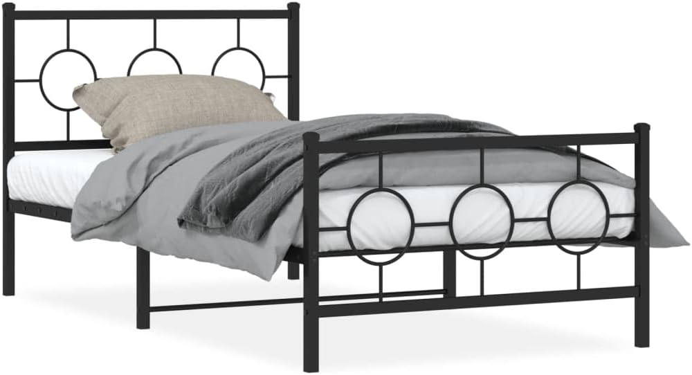 Metal Bed Frame Queen Size Industrial Design with Sturdy Powder Coated Steel Platform Bed Frame for Bedroom Guest Room