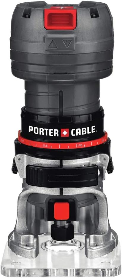 PORTER-CABLE Router, 4.5-Amp, Single Speed 31,000 RPM, Trims 1/4-Inch Laminate, Corded (PCE6430)