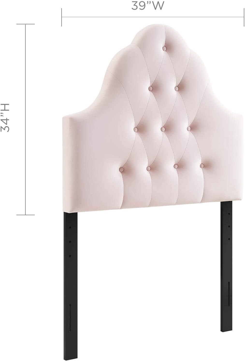 Modway Sovereign Twin Diamond Tufted Performance Velvet Headboard, Pink