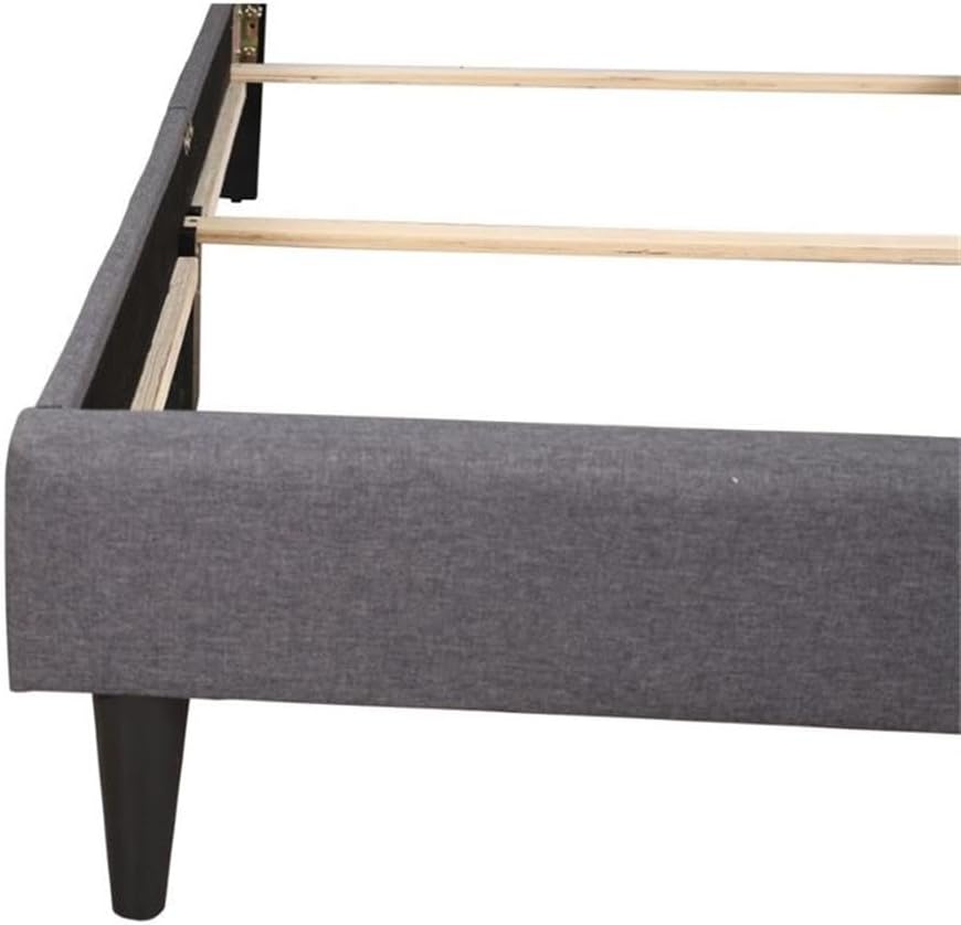 Glory Furniture Deb Fabric Upholstered Twin Bed in Gray