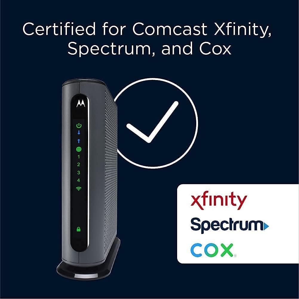 Motorola MG7315 Modem WiFi Router Combo | 2-in-1 Cable Modem with Built in WiFi | DOCSIS 3.0 Modem | N450 WiFi | Approved for Comcast Xfinity, Cox, and Spectrum
