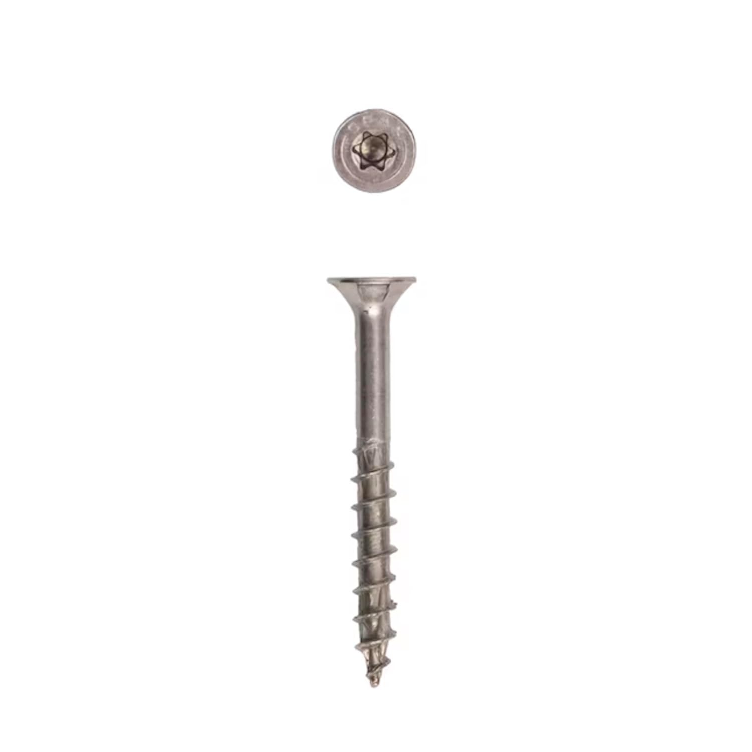 #9 x 1-1/2' Exterior Flat Head Construction Wood Screws (2000 pcs) T20+ T-Star Plus Stainless Steel