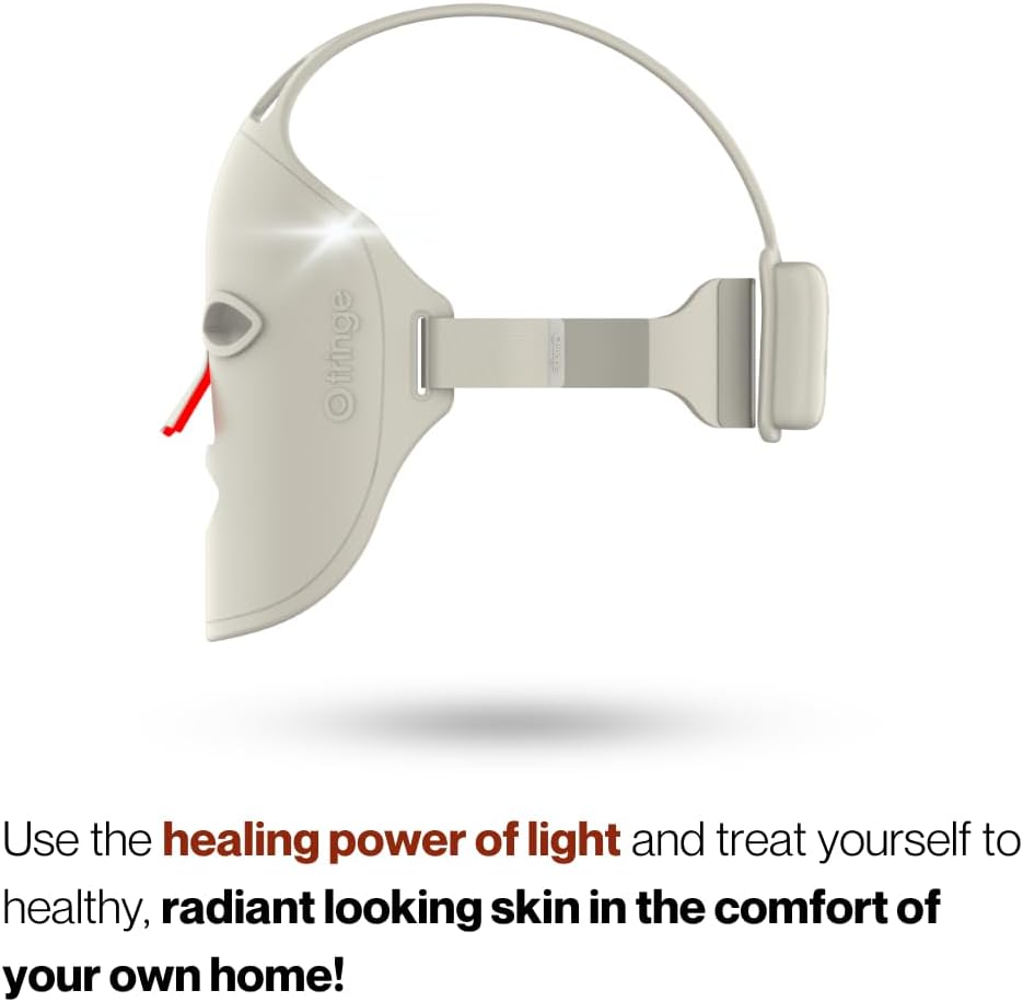 Fringe Red Face Mask, Both Red 660nm and Infrared 850nm for Rejuvenation & Blue 415nm for Blemishes, Beauty Mask, for Fine Lines and Wrinkles, 234 LED Lights