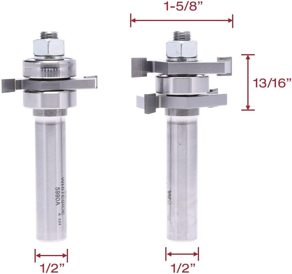 Whiteside Router Bits 5990 Shaker Straight Stile and Rail Set for Plywood Panel