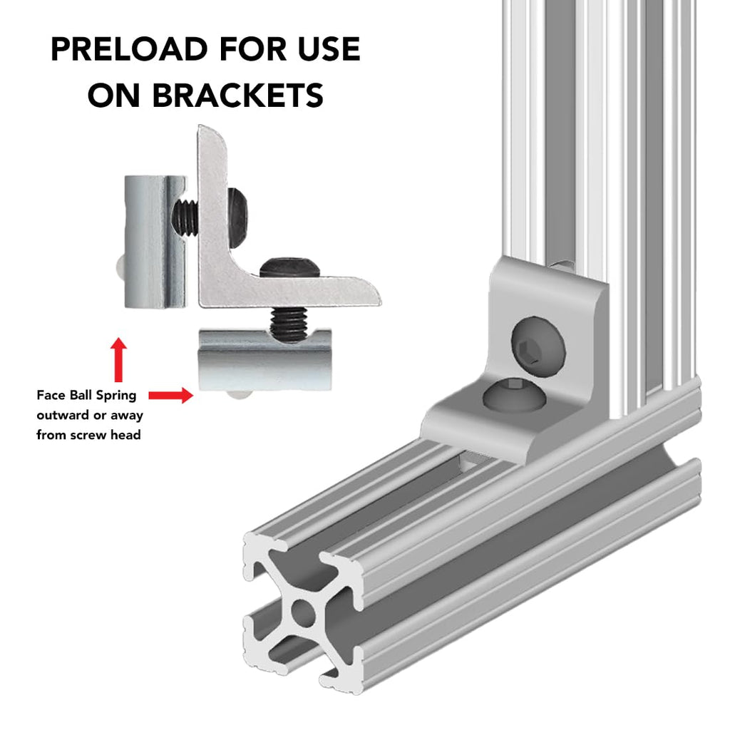 8020, 13055, 15 40 Series 5/16-18 Steel Self Aligning Slide in T-Nut with Ball Spring - T Slot Accessories for 80/20 Aluminum Extrusion - Hardware Nuts (1000 Pack)