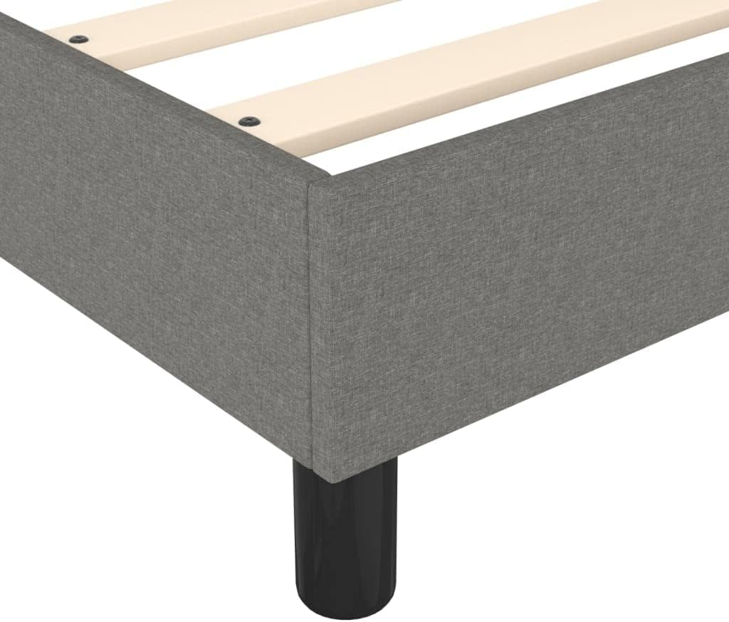 Full Bed Frame with Sturdy Plywood Slats Dark Gray Fabric Platform Bed Frame No Mattress Needed Durable Bedframe for Bedroom Furniture