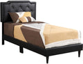 Glory Furniture Deb Velvet Upholstered Twin Bed in Black