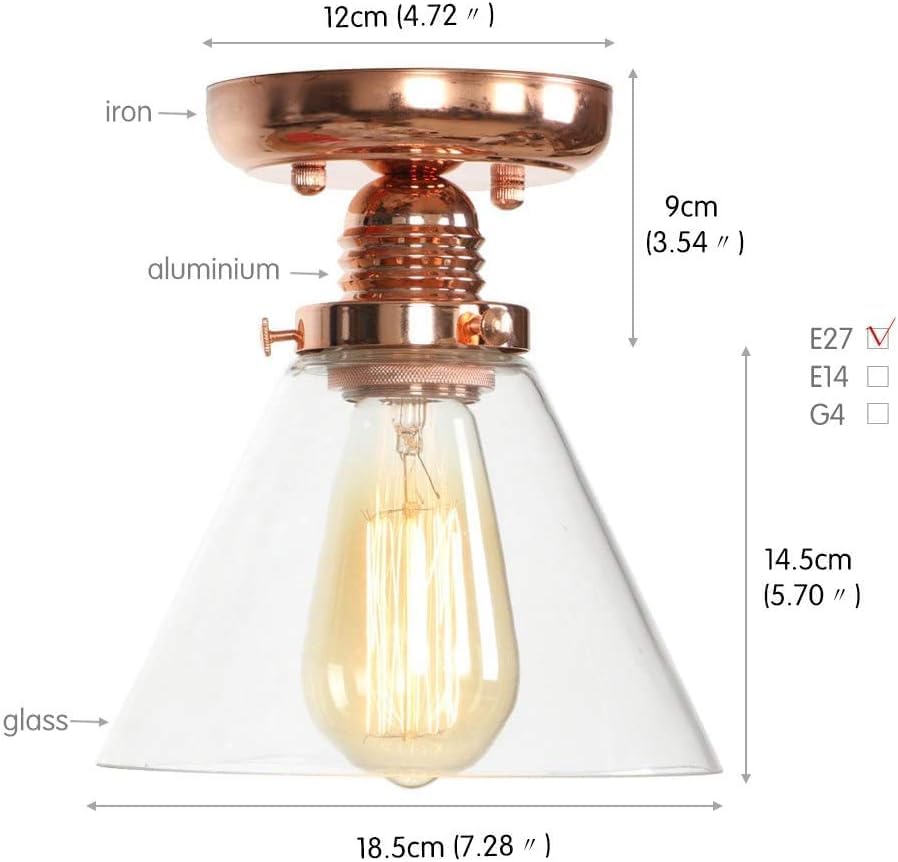 Slope Glass Rose Gold Ceiling Lights Lamparas De Techo Lustre Luminaria Abajur Home Ceiling Lamp